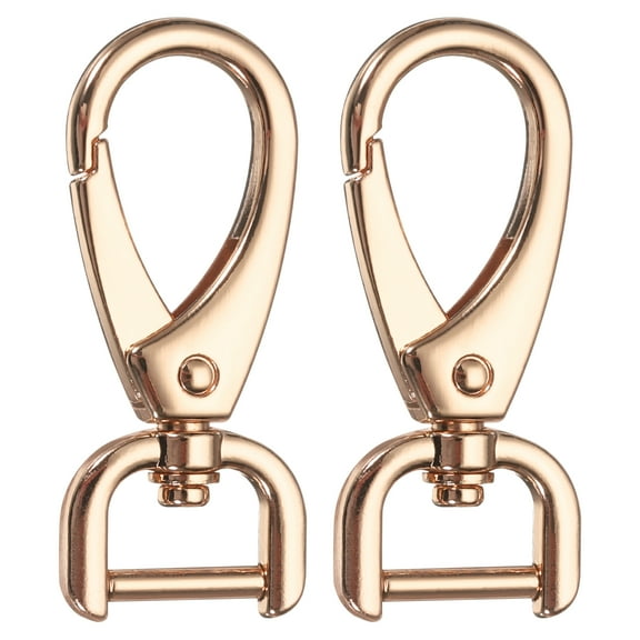 Uxcell 2pcs Detachable Snap Hook Swivel Clasp 3/8" Metal D-Rings Clasp, Light Gold