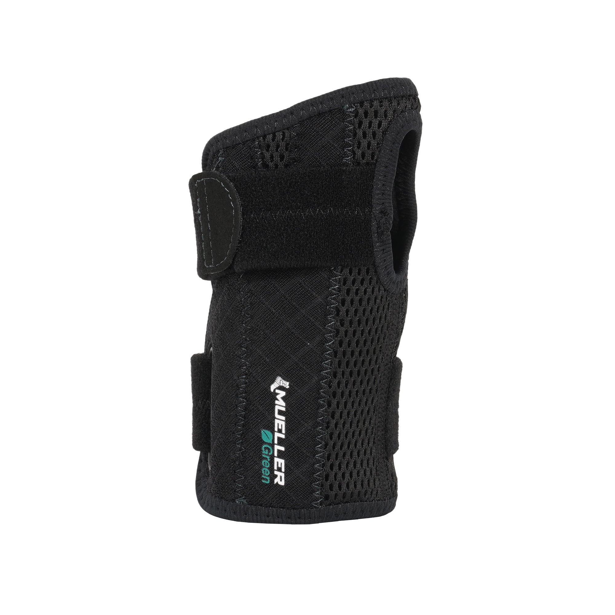 Mueller Sports Medicine Green Fitted Wrist Brace, Left, OSFM, Black