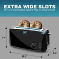 thumbnail image 2 of Elite Gourmet ECT4829B Long Slot 4 Slice Toaster, 6 Toast Settings Toaster Defrost, Reheat, Cancel Functions, Slide Out Crumb Tray, Extra Wide Slots, 2 of 6