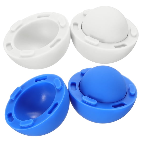 2 Set Laptop Cooling Pad, Portable Laptop Cooler Ball Silicone Round Stand Ergonomic Small Universal Heat Dissipation Feet Riser Anti-Slip for Computer Notebook Desk, Blue, White