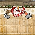 thumbnail image 4 of Christmas Fence Peep Hanging Sign Patio Outdoor Ambience Decoration Hollow Board Snowman Dress Up, 4 of 6