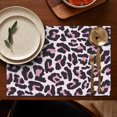 thumbnail image 5 of Animal Print Table Placemats Set of 4, Flax Machine Washable Linen Table Mats, Heat Resistant Wrinkle Free with Chic Leopard Pattern for Classic Fashion-Inspired Dining, 5 of 6