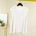 thumbnail image 5 of Asxite Womens Pajamas Casual Loose Breathable Sleeveless Crew Neck Solid Sleep Shirt, 5 of 6