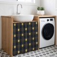 thumbnail image 3 of Sunflower Cabinet Curtain 35"Wx35"L, Dustproof Under Sink Skirt with Self Adhesive Tape, Gradual Geometric Abstract Modern Black Cabinet Curtain Cover for Kitchen Sink, Bathroom Vanity, Laundry Room, 3 of 9