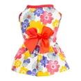 thumbnail image 5 of JANGSLNG Summer Floral Print Small Medium Dogs Dress Lovely Bowknot Decor Sleeveless Foreleg Holiday Pet Outfit, 5 of 8