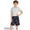 thumbnail image 3 of Beezizac Boys 2-Pack Soft Sleep Shorts Blue Neon Grid & Black Multi-Color Gaming Controller Assorted Pajama Bottoms Sizes 6, 3 of 8