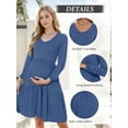 thumbnail image 4 of Women's Long Sleeve Maternity Dress Ruffle Maternity Clothes for Women, 4 of 5
