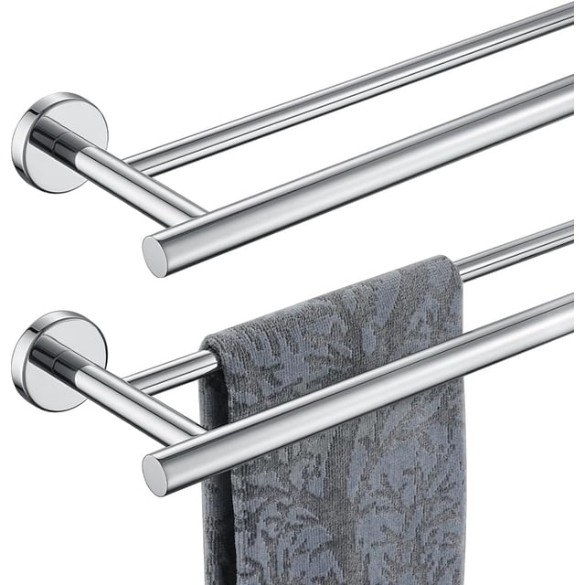 Double Towel Bar Matte Stainless Steel Bath Towel Rack for Bathroom Towel Holder Wall Mount Total Length TBLPB
