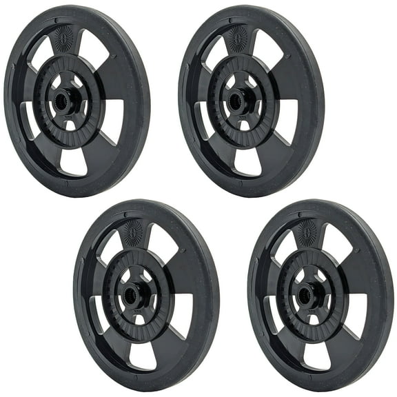 4 Pack 69mm Robotics Wheels - ABS Hubs with Silicone Tires, Fits 25-tooth Splined Shaft, 7.6mm Width - Ideal for Remote Controlled Cars and RC Vehicles