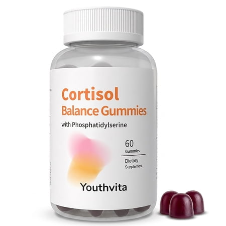 Youthvita Premium Cortisol Balance Gummies with Magnolia Bark & Phosphatidylserine, Pectin-Based Botanical Blend, 60 Ct