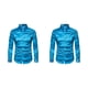 thumbnail image 4 of Camisa satinada Qarigey para hombre Casual Slim Fit Azul M, 4 of 6
