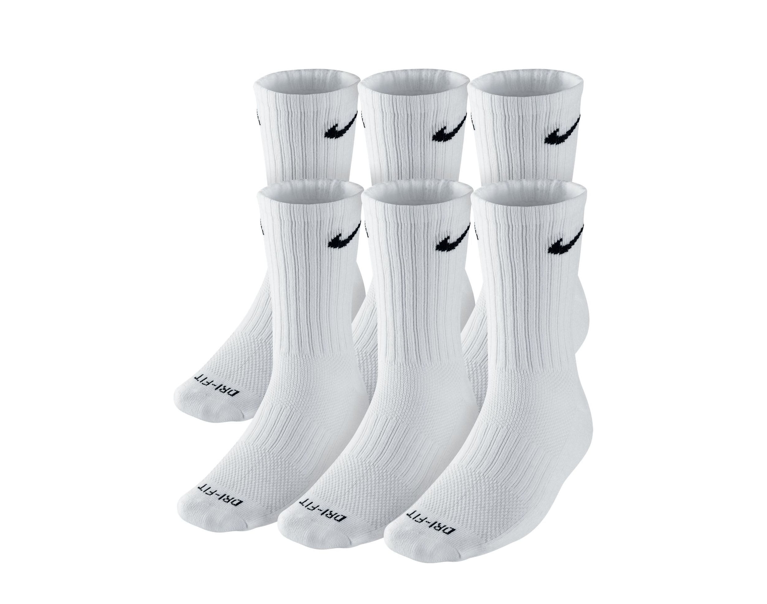 lucha consenso Drástico Nike Men's Dri-Fit Cushioned Crew Socks (White /Black, Medium(6-8)) -  Walmart.com