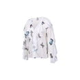 thumbnail image 3 of Gupgi Women Button-down Ruffle Shirt, Adults Solid Color/Letter/Butterfly/Plant Print V-neck Long Sleeve Blouse, 3 of 9