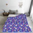 thumbnail image 5 of Sikiie colorful Skull flower leaf Ultra-Soft Micro flannel Blanket Luxury All Seasons Warm Blanket for Bedding Sofa and Travel (4 sizes)-80"x60", 5 of 7