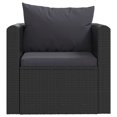 thumbnail image 4 of vidaXL 9 Piece Garden Lounge Set with Cushions Poly Rattan Black, 4 of 5