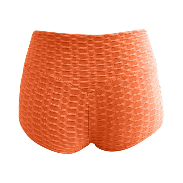 Baocc Yoga Shorts Women's Bubble Cloth Peach Fitness Pants Super Short Yoga  Shorts Shorts for Women Orange 