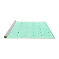 thumbnail image 2 of Ahgly Company Machine Washable Indoor Round Solid Turquoise Blue Modern Area Rugs, 6' Round, 2 of 4