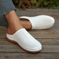 thumbnail image 4 of Dakaela Clogs for Women Slip on Mules Comfortable Walking Closed Toe Sandals Arch Support Wedge Casual Summer Shoes Size 6-10 White, 4 of 7