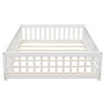 thumbnail image 4 of Miniyam Full Size Toddler Floor Bed with Safety Guardrails, White, 4 of 7