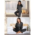 thumbnail image 2 of Conjunto de Pijamas Mujer Seda Suave Pijama Satin Mujer con Botones Manga Larga y Pantalones Ropa de Dormir Día de la Madre Regalo, 2 of 3