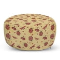 thumbnail image 1 of Ladybug Pouf Cover with Zipper, Dragonflies Hearts and Flowers on Grunge Textured Backdrop Spring Theme, Soft Decorative Fabric Unstuffed Case, 30" W X 17.3" L, Dark Coral Sand Brown, by Ambesonne, 1 of 5