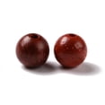 thumbnail image 2 of 300 pc Natural Wood Beads Undyed Round Dark Red 6mm Hole: 1.2mm, 2 of 3