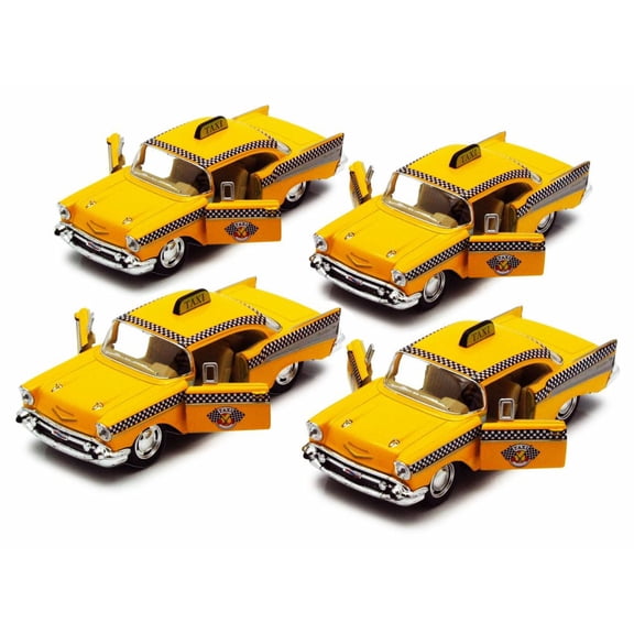 Chevrolet Bel Air Taxi Cab Diecast Car Set - Box of 12 assorted 1/40 Scale Diecast Model Cars