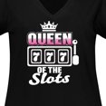 thumbnail image 4 of Inktastic Queen of the Slots Women's Plus Size V-Neck T-Shirt, 4 of 5