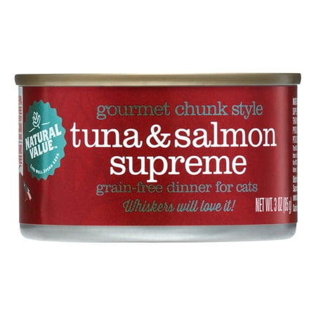 Natural Value Grain-Free Gourmet Cat Food, Tuna & Salmon Supreme, 3 Oz, 24