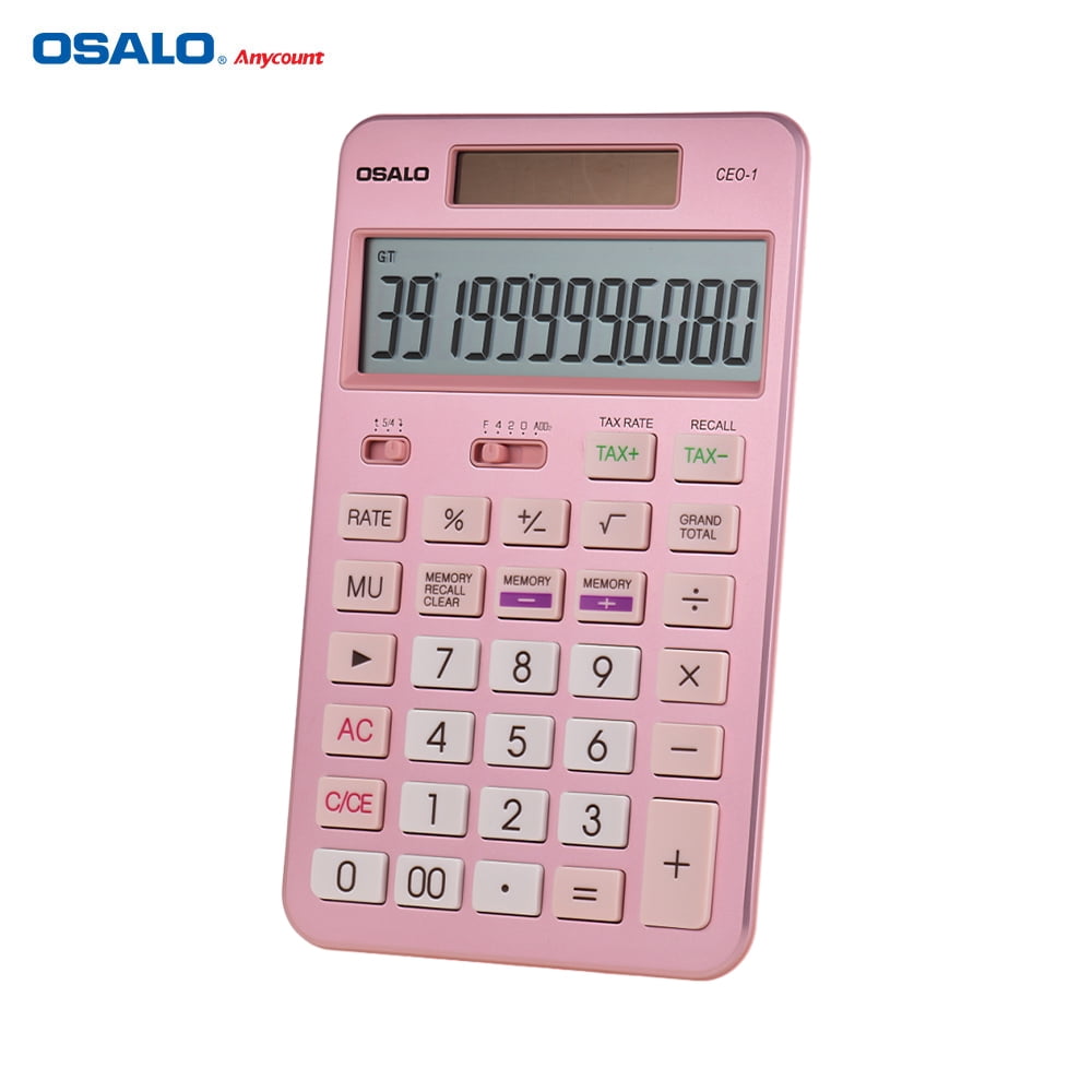 OSALO Desktop Calculator Tax Function Counter 12Digits Solar & Battery