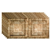 FASÄDE Traditional Style/Pattern 3 Decorative Vinyl 2ft x 4ft Glue Up Ceiling Panel in Bermuda Bronze (5 Pack)