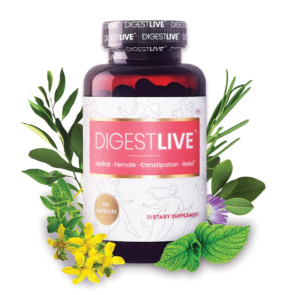 DigestLIVE Herbal Laxatives for Constipation Relief for Women, 100