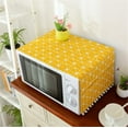 thumbnail image 4 of Microwave Oven Cover Dust Oil Proof Cloth with Storage Pockets Cotton Linen Kitchen Toaster Appliance Protector(Yellow Chess Board), 4 of 8