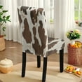 thumbnail image 5 of Xoenoiee Brown Cow Print Rectangle Christmas Tablecloth Chair Cover Set Table Covers 82x55 Inches Table Cloth 4 Pieces Chair Cover for Kitchen Dining Room Decorative, 5 of 6