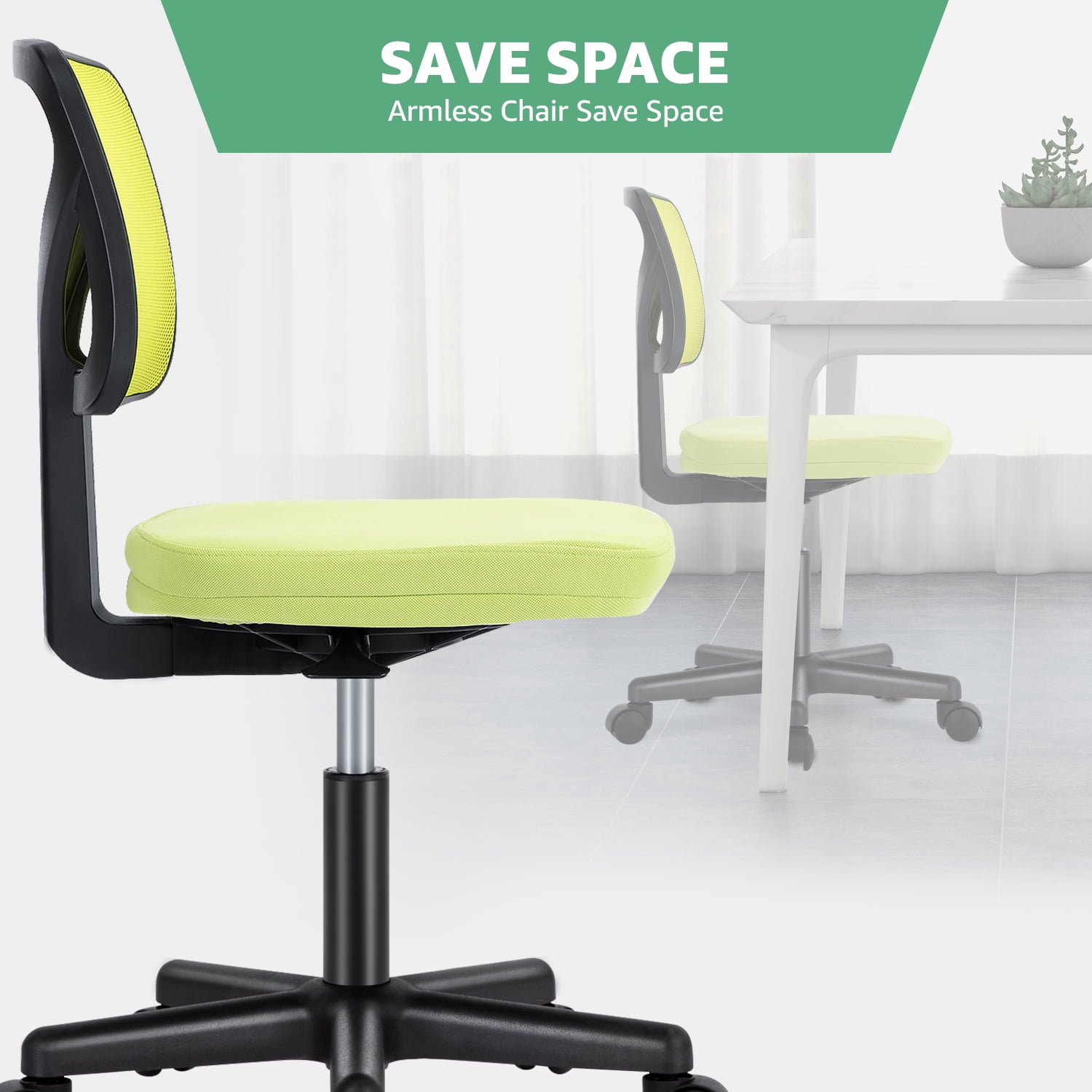 MAYEERTY Ergonomic Mid-Back Executive Office Chair Swivel Computer Desk Task Chair，Black