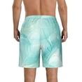 thumbnail image 3 of Yiaed Blue Marble Print Men's Swim Trunks with Lining Quick Dry Sports Shorts Beach Shorts Boardshorts-Small, 3 of 5