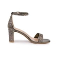 thumbnail image 3 of BLISSFUL STEP Women's Shoes Glitter Ankle Strap Block Heel Prom Sandals Colorful Silver 7.5, 3 of 7