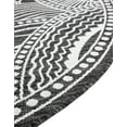 thumbnail image 5 of Unique Loom Outdoor Traditional Collection Area Rug - Deco (7' 10" Round Black and White), 5 of 6