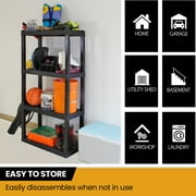 Hyper Tough Garage Shelving Unit Heavy Duty 4-Tier 57H x 14D x 30W 2-Pack Black-400 lb Total Capacity