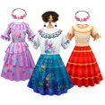 thumbnail image 2 of Robe de Cosplay Disney pour enfants, Costume d'été décontracté, tenue de jeu de rôle, dessin animé Encanto, Isabela Madrigal, 2022 zhangyuxiang unisex, 2 of 2