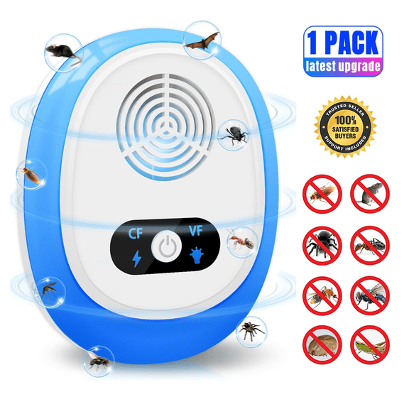 Ultrasonic Repeler Pest, Indoor Ultrasonic Repelent for Roach, Rodent, Mouse, Bugs, Mosquito, Mice, Spider, Electronic Plug in Pest Control for Home Kitchen Office Warehouse Hotel