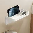 thumbnail image 5 of Aooww Wall Phone Holder Adhesive Wall Mount Universal Shelf Plastic Cell Phone Stand for Most Smartphones in Bathroom Kitchen Toilet,White, 5 of 6