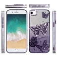 thumbnail image 3 of For iPhone 16e/17e Case Bling Butterflies 3D Glitter Phone Cover +Tempered Glass, 3 of 4