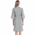 thumbnail image 3 of Women Robes Couples Bathrobe Housecoat Knee Length Half Sleeve Robes Lightweight Zipper Front Nightgown Robes with Pockets & Belt, Gray S-2XL, 3 of 9