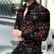 thumbnail image 3 of Camisas Casuales Para Hombre Camisa informal con botones para hombre, camisa con solapa hacia abajo, camisa estampada de manga larga a la para hombre, camisa cárdigan de trabajo diario (Red, XXL), 3 of 3