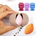 thumbnail image 3 of huanledash Travel Makeup Sponge Holder Breathable Shatterproof High Elasticity Easy to Carry Portable Double-sided Stripe Vented Makeup Blender Case, 3 of 8