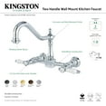 thumbnail image 4 of Kingston Brass KS1240BPL Bel-Air Double-Handle Wall-Mount Bridge Kitchen Faucet, Matte Black, 4 of 5