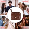 thumbnail image 5 of Carteras pequeñas para mujer, tarjetero plegable delgado, bolsillo minimalista con cremallera, 5 of 5