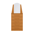 thumbnail image 1 of Cómoda Cajonera Moderna Bertolini New Veneza con 5 cajones y espejo Color Cinamomo, 1 of 5