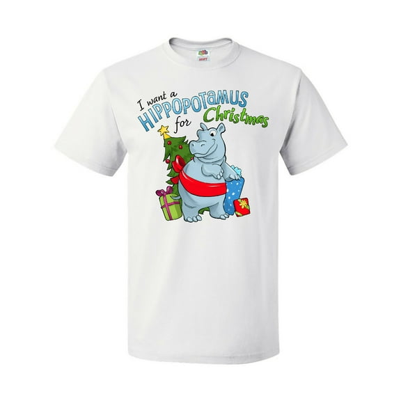 Inktastic I Want a Hippopotamus for Christmas T-Shirt